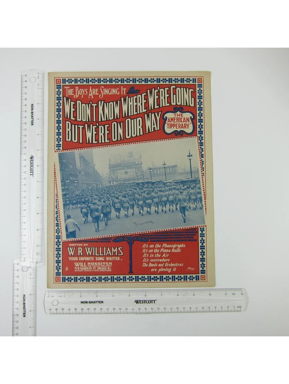 Sheet Music We Don't Know Where We're Going But We're on Our Way WW Antique 1917